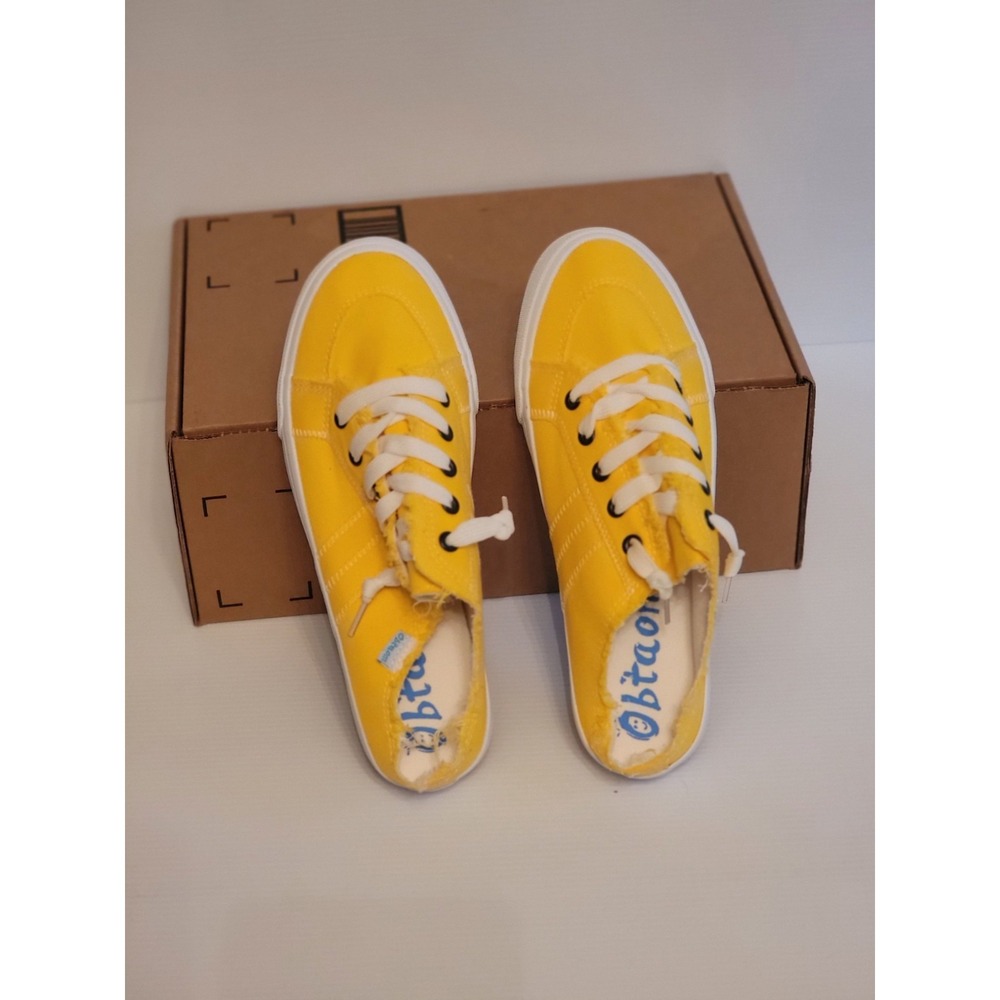 Obtaom Women Canvas Mules Memory Foam Clipper Fashion Sneakers Size 9